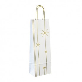 Vánoční taška bílá Star PTVT13 - 14x8x39 cm