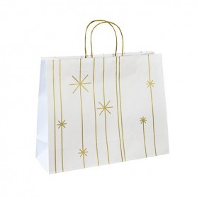 Vánoční taška bílá Star PTVT15 - 36x12x30 cm