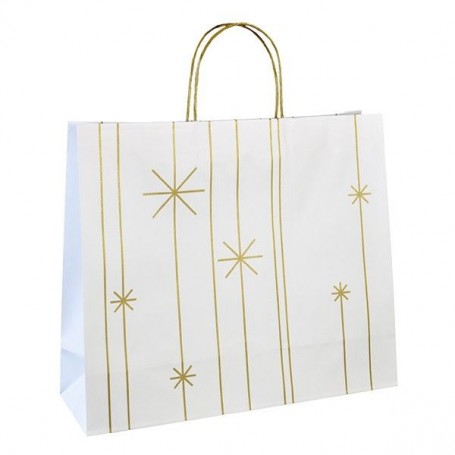 Vánoční taška bílá Star PTVT16 - 45x14x38 cm